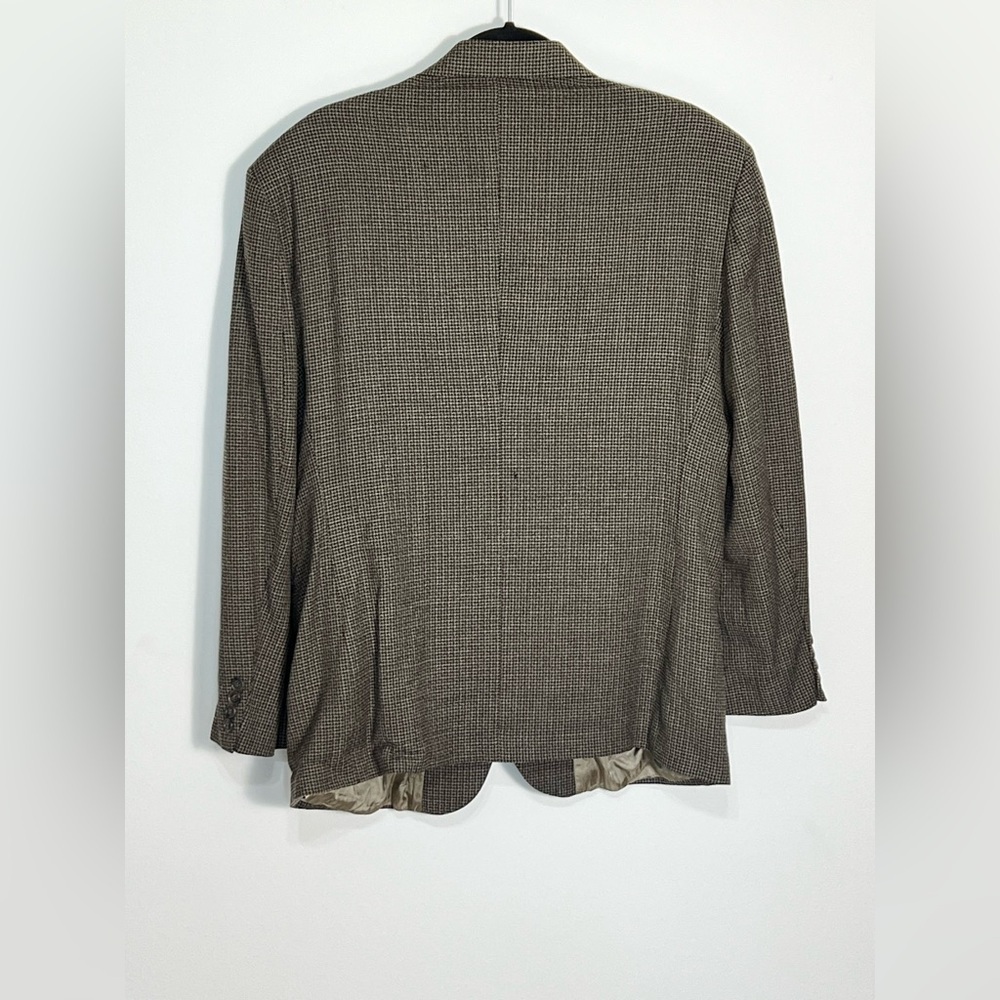 Haggar Vintage Men's Blazer Jacket Size 44L Brown Tweed Wool Blend Sport Coat - Picture 7 of 13